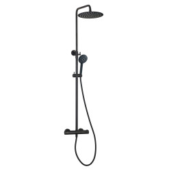Colonne de douche avec mitigeur thermostatique, Noir Mat