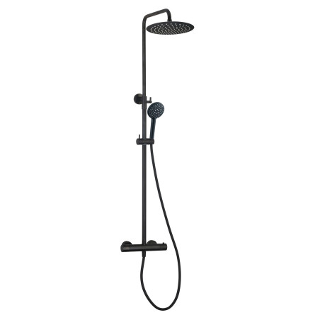 Colonne de douche avec mitigeur thermostatique, Noir Mat