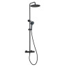 Colonne de douche avec mitigeur thermostatique, Noir Mat