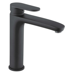 Mitigeur Lavabo bec haut, Noir Mat