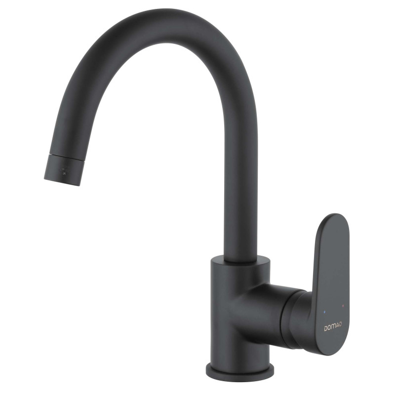 Mitigeur de lavabo bec haut NF C2, Noir Mat