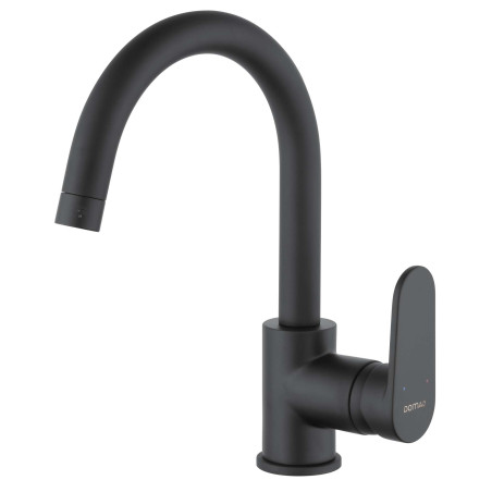 Mitigeur de lavabo bec haut NF C2, Noir Mat