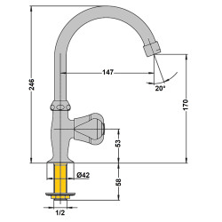 Robinet simple bec haut mobile
