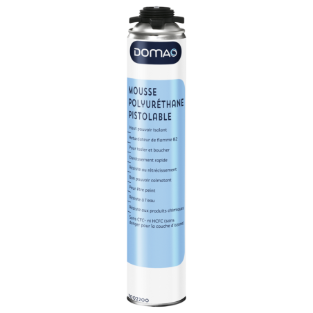 Mousse Polyuréthane - pistolable - Retardatrice au feu, class B2 - aérosol 750 ml