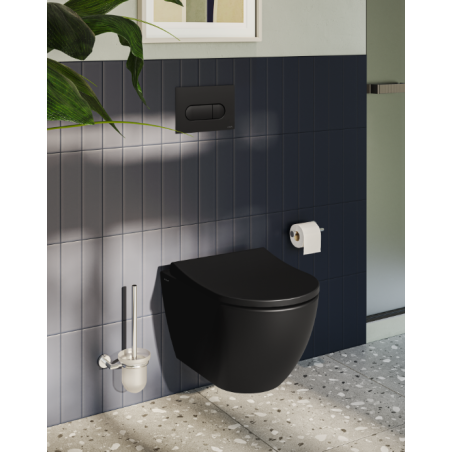 Cuvette WC suspendue DOMAO 300 sans bride, noir mat