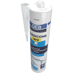 Mastic silicone sanitaire GEBSICONE W2 (cartouche 310 ml)