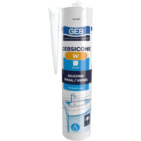 Mastic silicone sanitaire GEBSICONE W (cartouche 310 ml)