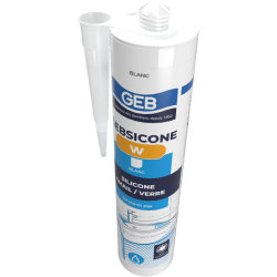 Mastic silicone sanitaire GEBSICONE W (cartouche 310 ml)