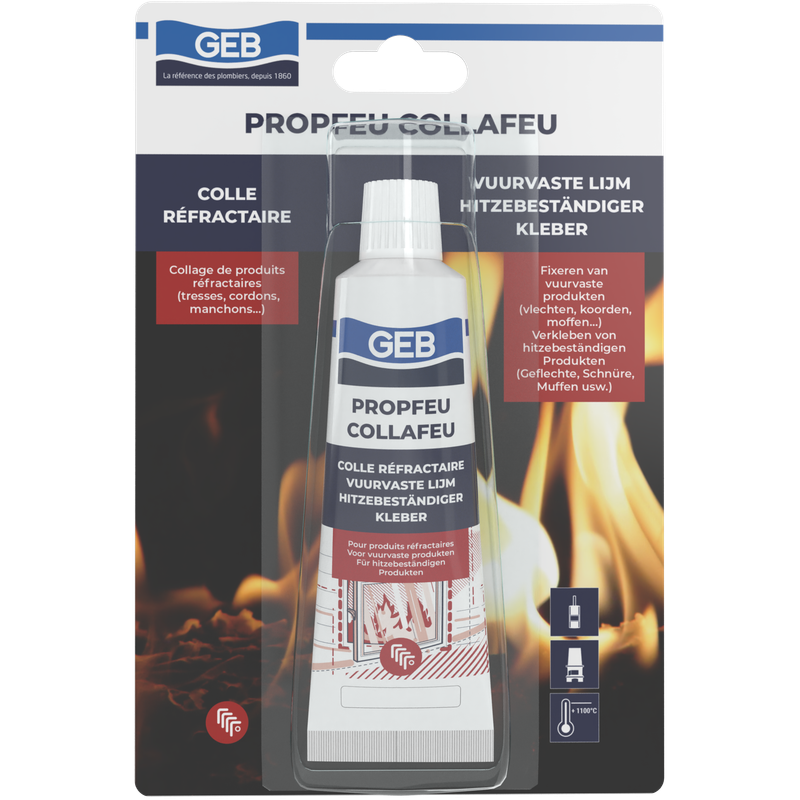 Colle mastic de fixation pour produits réfractaires fibreux