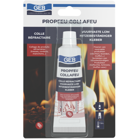 Colle mastic de fixation pour produits réfractaires fibreux