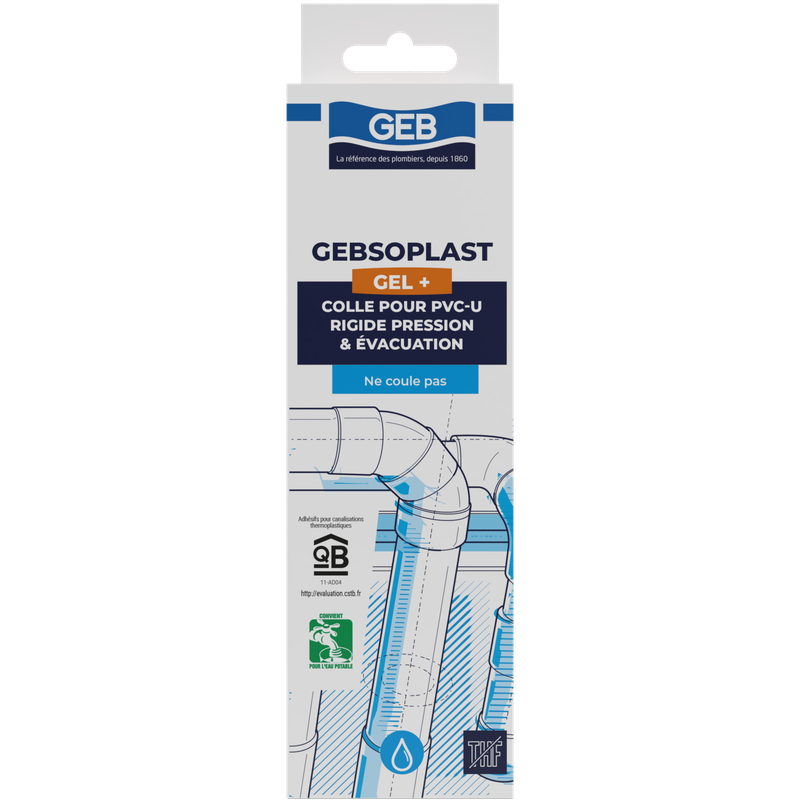 Colle GEBSOPLAST Gel+ pour raccords PVC rigide