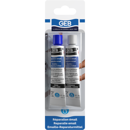 Pâte époxy bi composante pour réparer les émails 2 tubes 20g blister coul blanc