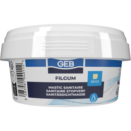 Mastic sanit pour l'étanchéité des joints de bonde emboîtements de tuyaux beige, réf. 104011