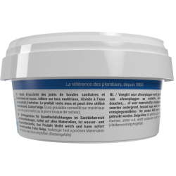 Mastic sanit pour l'étanchéité des joints de bonde emboîtements de tuyaux beige, réf. 104011