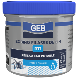Filasse de lin RT1 pour l'étanchéité des réseaux sanitaires bobino 80g dévidoir