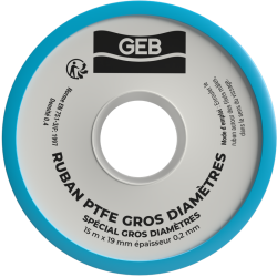 Ruban PTFE gros diamètres pour l'étanchéité des raccords filetés métalliques, réf. 815119