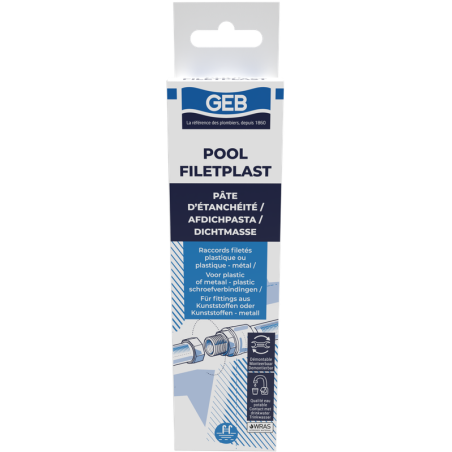 Pâte étanchéité pour raccords filetés plast/plast ou plast/métal tube 100g blanc