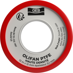 Ruban PTFE haute densité pour l'étanchéité des raccords filetés métalliques, réf. 815153