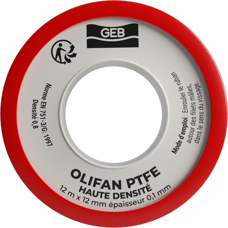 Ruban PTFE haute densité pour l'étanchéité des raccords filetés métalliques, réf. 815153