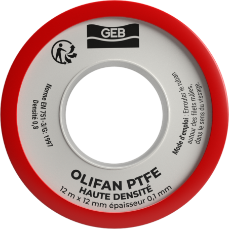 Ruban PTFE haute densité pour l'étanchéité des raccords filetés métalliques, réf. 815153