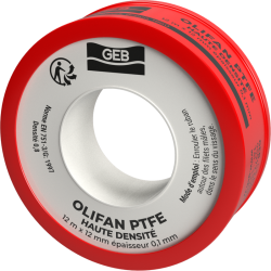 Ruban PTFE haute densité pour l'étanchéité des raccords filetés métalliques, réf. 815153