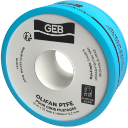 Ruban PTFE gros diamètres pour l'étanchéité des raccords filetés métalliques, réf. 815125