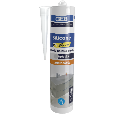 Mastic silicone neutre couleur avec frongicide pour l'étanchéité sanitaire, réf. 890700