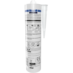 Mastic silicone neutre couleur avec frongicide pour l'étanchéité sanitaire, réf. 890700
