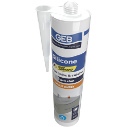 Mastic silicone neutre couleur avec frongicide pour l'étanchéité sanitaire, réf. 890700