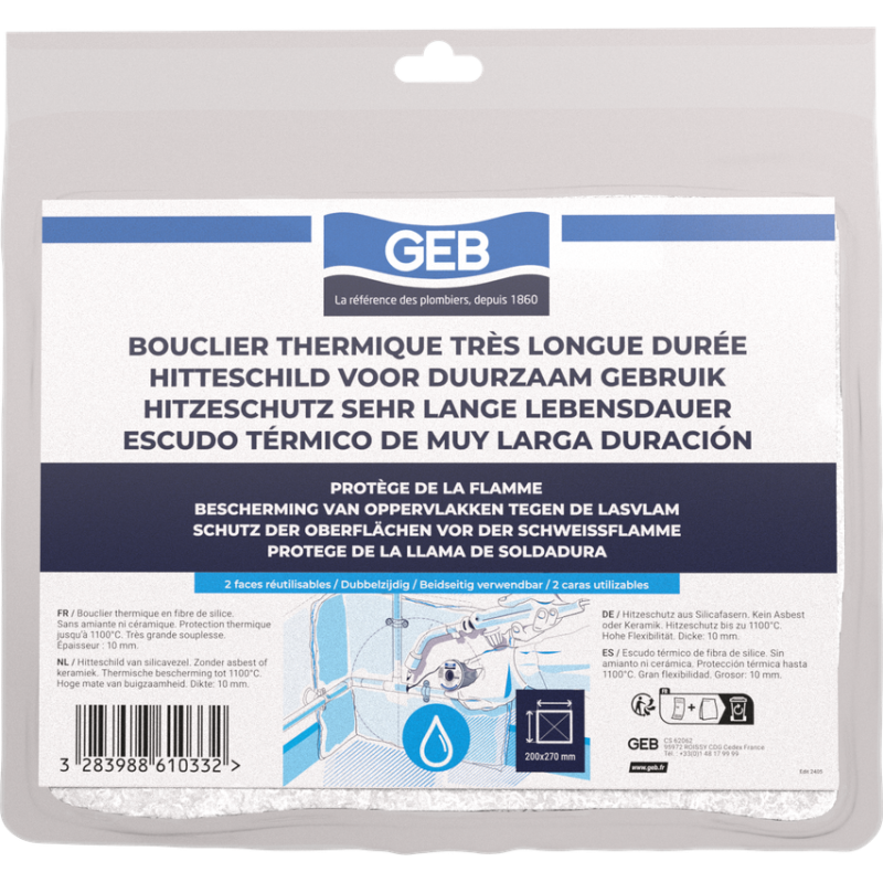 Nappe réversible tissu de silice et fibres de verre pour la protection thermique