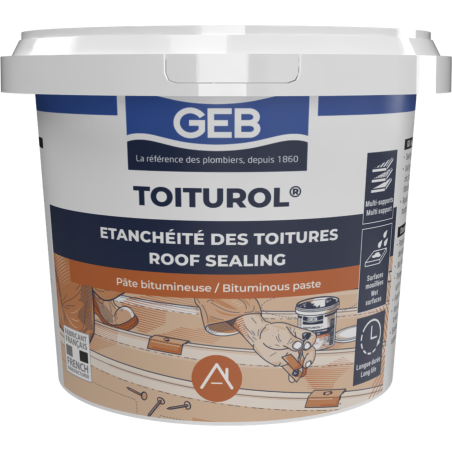 Pâte bitumeuse pour la réparation des toitures pot 400g couleur noir