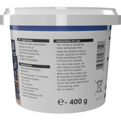 Pâte bitumeuse pour la réparation des toitures pot 400g couleur noir