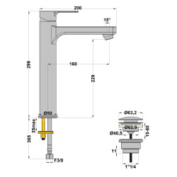 Mitigeur lavabo rehaussé ULTIMA