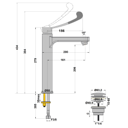 Mitigeur lavabo rehaussé ULTIMA pmr