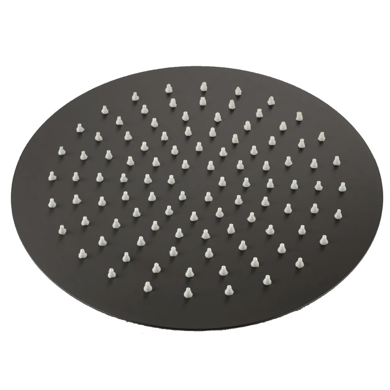 Pomme de tête ronde 250 mm PVD noir mat