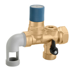 Groupe de sécurité inox laiton 1'' pour chauffe-eau jusqu'à 18 kW, agrée NF.