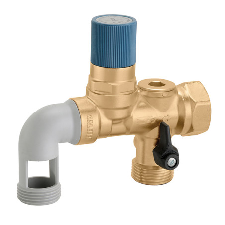 Groupe de sécurité inox laiton 1'' pour chauffe-eau jusqu'à 18 kW, agrée NF.