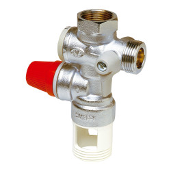 Groupe de sécurité vertical chromé 3/4'' pour chauffe-eau jusqu'à 10 kW, agrée N