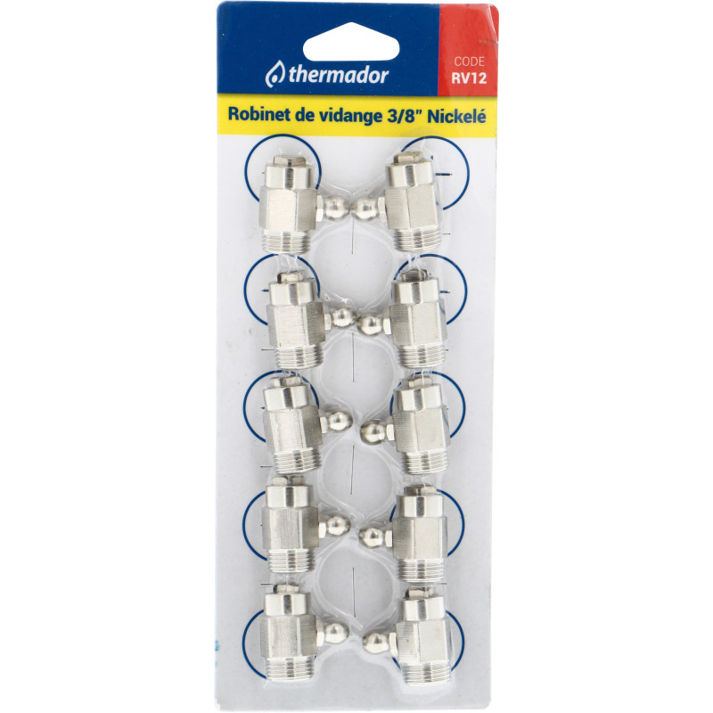 Robinet de purge à bec -3/8"M avec joint10 bar 100°C