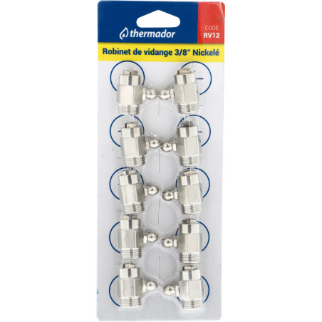 Robinet de purge à bec -3/8"M avec joint10 bar 100°C