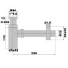 Siphon square PVD laiton brossé