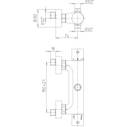 Mitigeur thermostatique douche double sortie COX