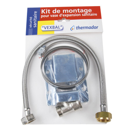 Kit pour vase expansion VEXBAL 5-12 L avec support mural, flexible, té 3/4" MMF.