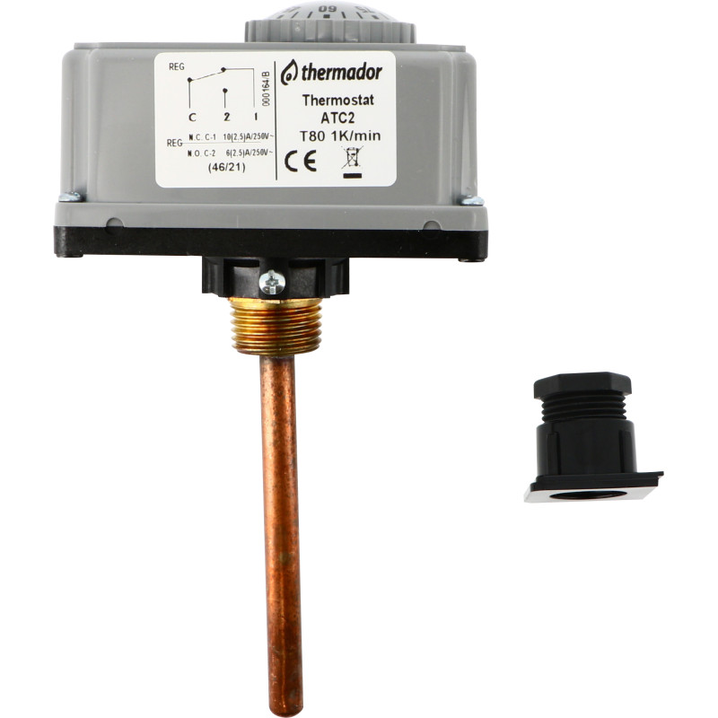 Aquastat de réglage 0° à 90°C Plgr 100mmIP40