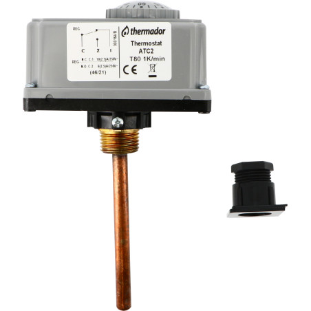 Aquastat de réglage 0° à 90°C Plgr 100mmIP40