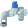 Groupe de sécurité coudé inox chromé 3/4'' pour chauffe-eau jusqu'à 10 kW, NF