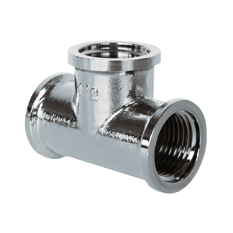 Té égal 130G FFF - Chromé 1/2"Raccord Laiton Chromé à visser