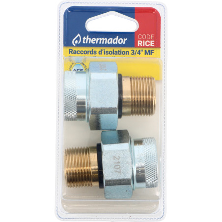 2 Raccords Isolants 3/4" MFpour Chauffe-Eau sous blister