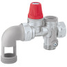 Groupe de sécurité coudé chromé 3/4'' pour chauffe-eau jusqu'à 10 kW, agrée NF.