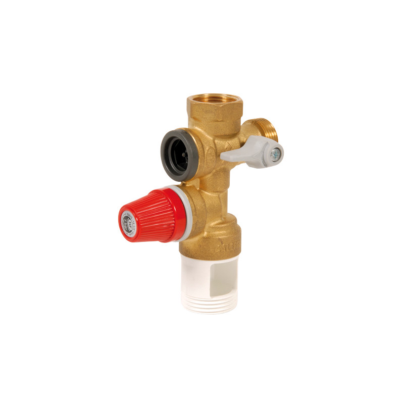 Groupe de sécurité vertical laiton 3/4'' pour chauffe-eau jusqu'à 10 kW, agrée N